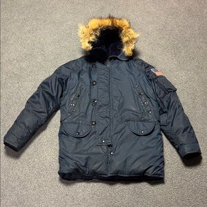 Vintage 1970s Men's Antler Flight Jacket Down Parka size M